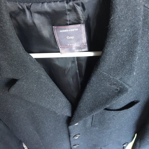 GAP Wool Blend Pea Coat Jacket Charcoal (M) - Picture 8 of 14